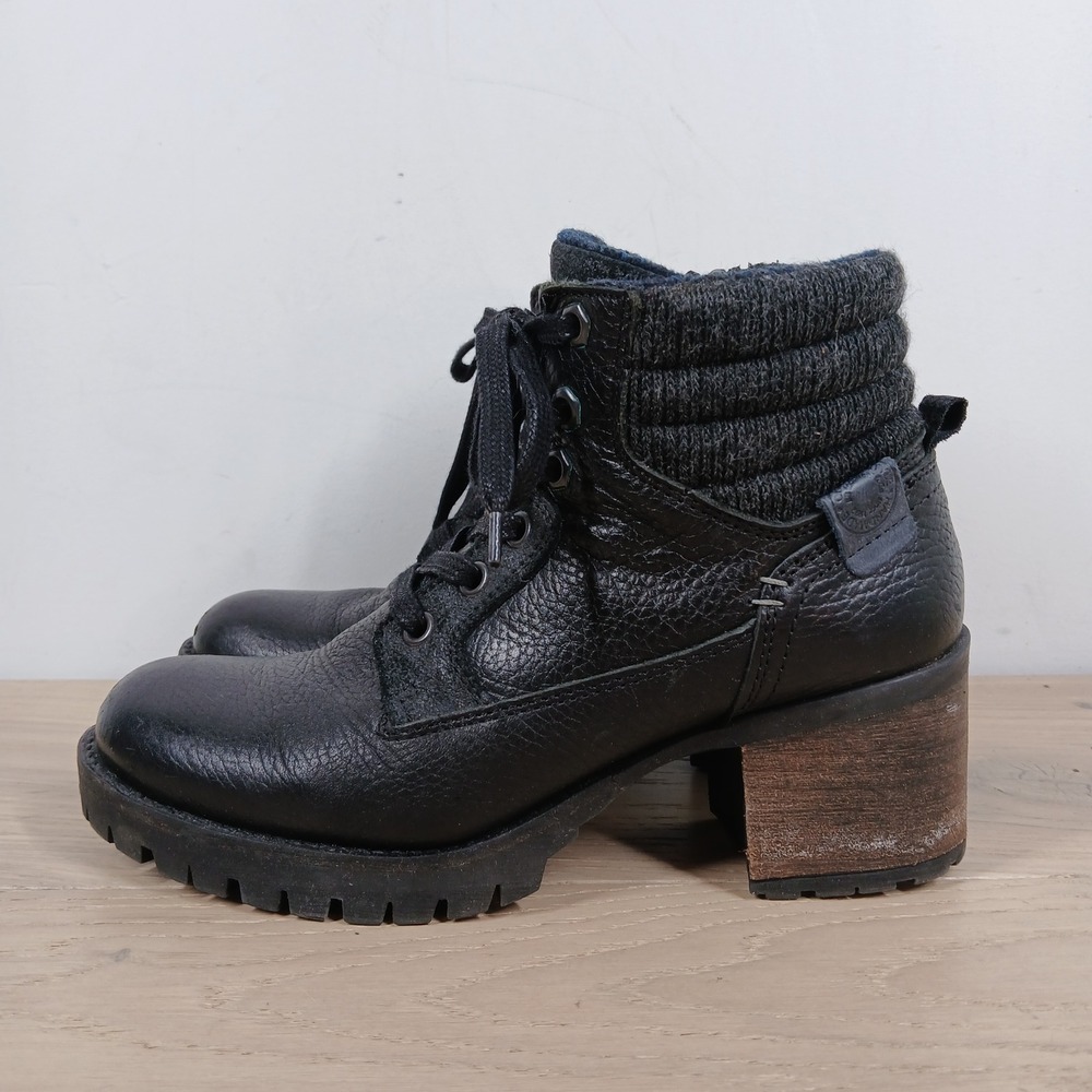 Bullboxer Cassie Boots Womens 7 Lace Up Block Heel Chunky Urban Utility